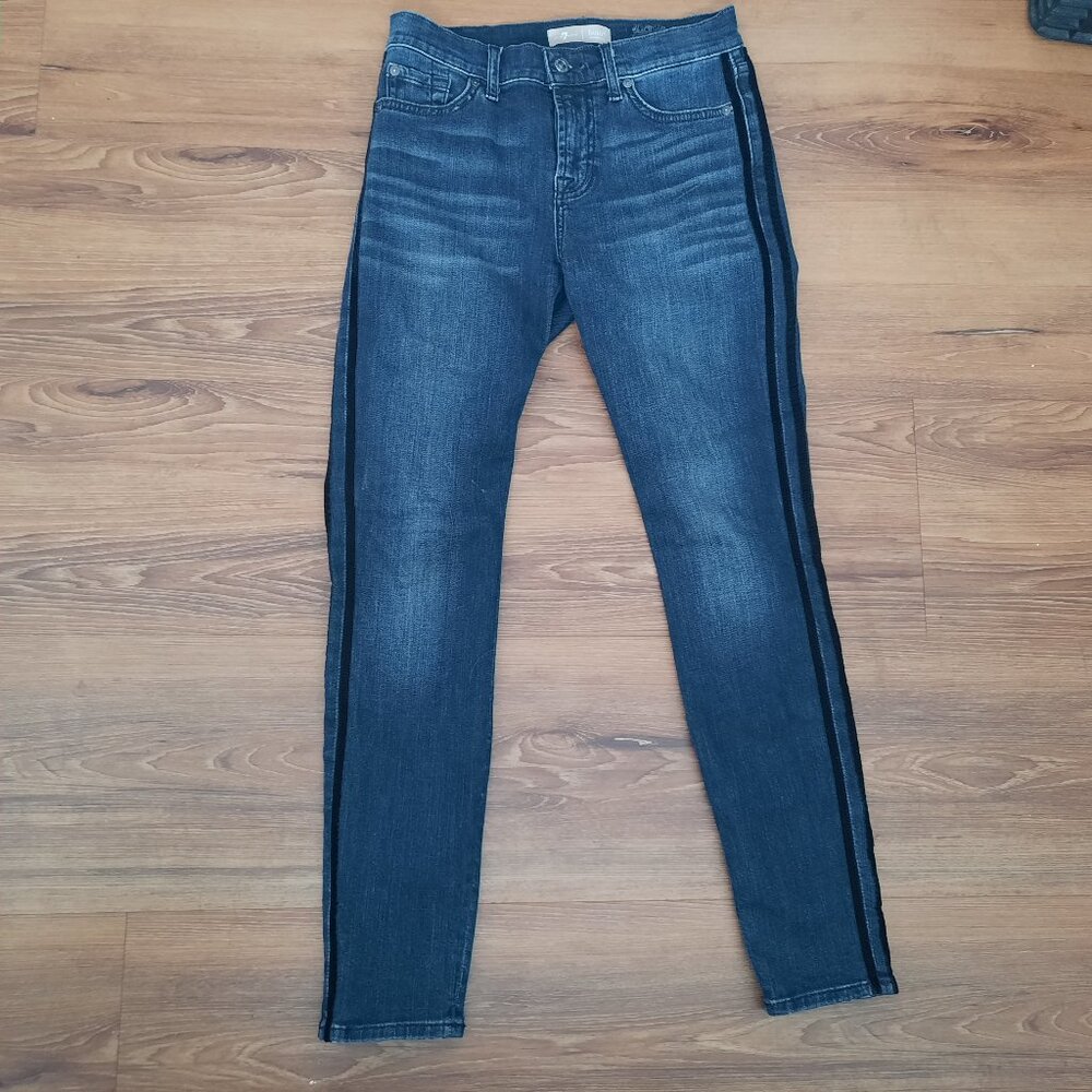 7 For All Mankind Bair Ankle Skinny Denim Jeans Size 26x27